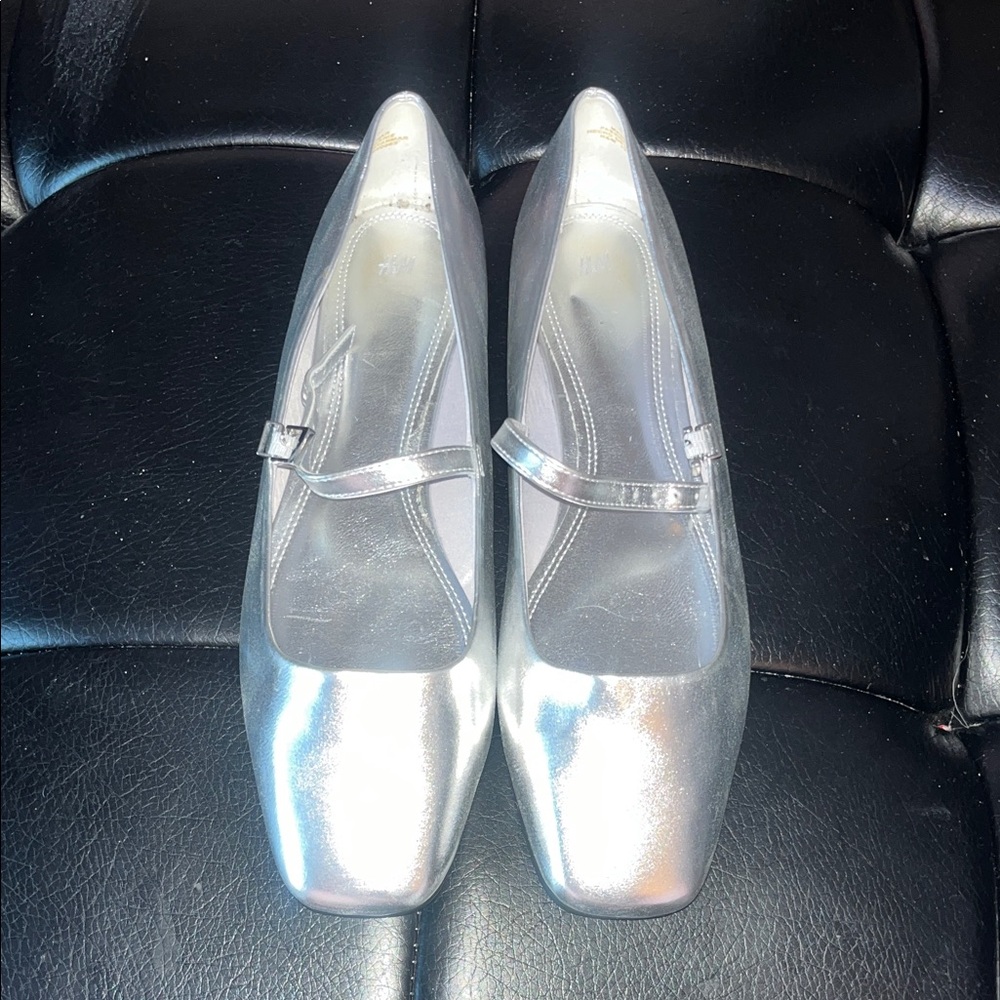 Silver Mary Jane Women's Shoes